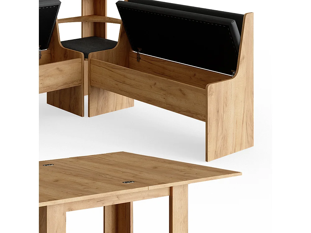 Groupe de banquettes dangle chêne de force doré 150x150x80 roman