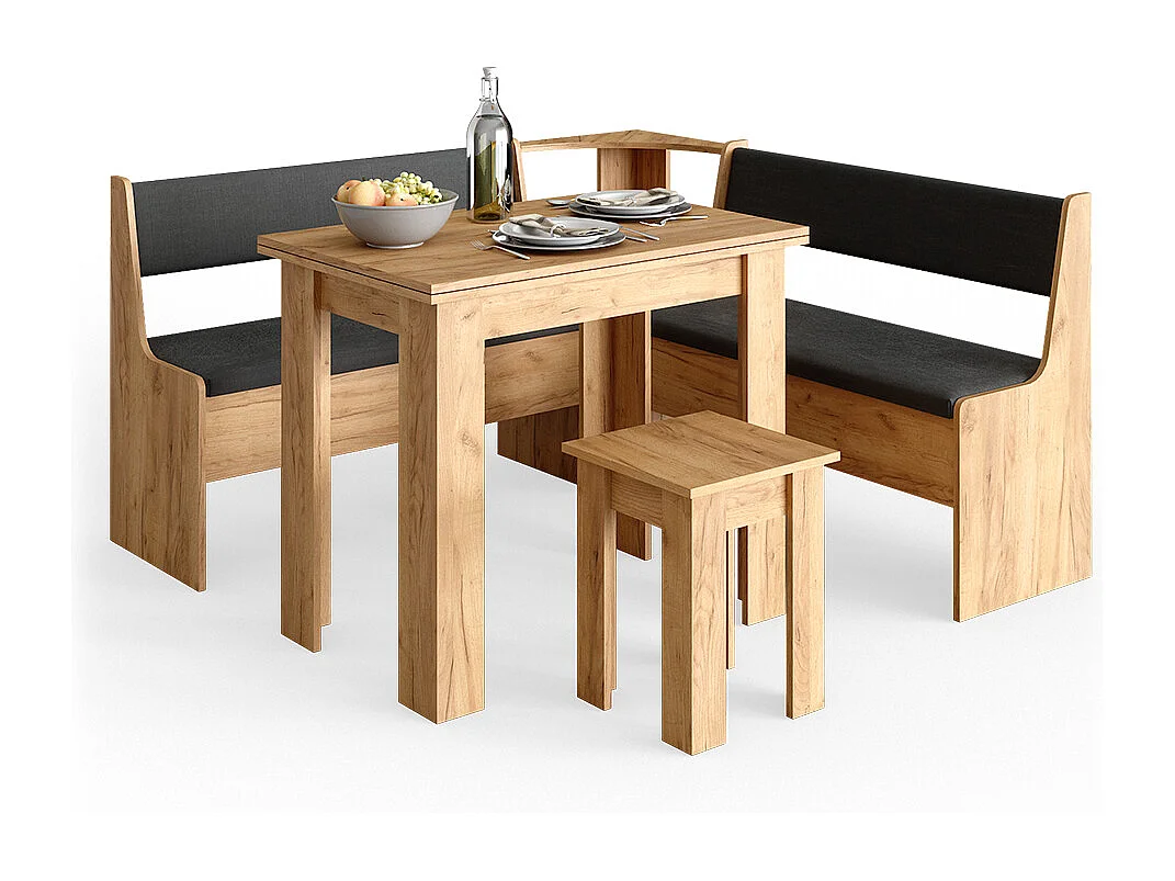 Groupe de banquettes dangle chêne de force doré 150x150x80 roman