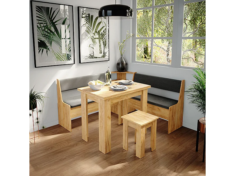 Groupe de banquettes dangle chêne de force doré 150x150x80 roman