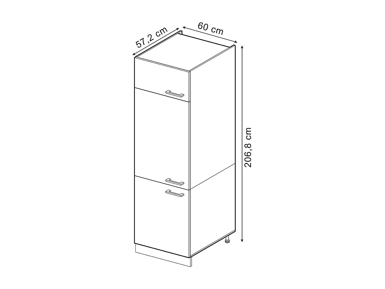 Armoire pour frigo anthracite campagne 60x57.2x206.8 r-line