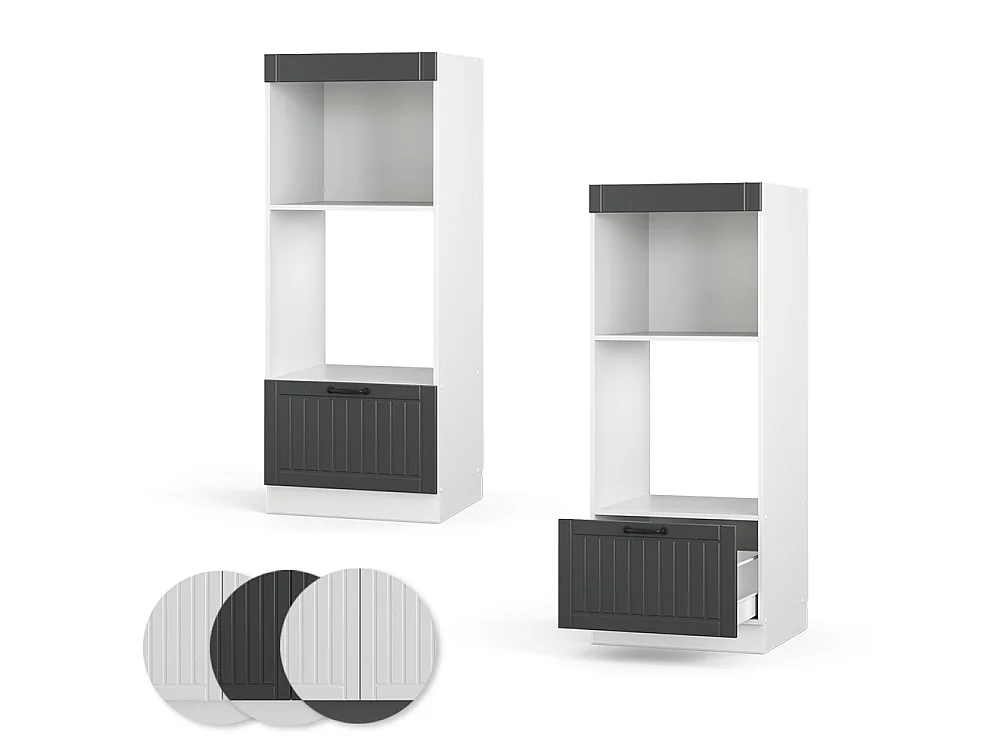 Mikrowellenschrank anthrazit landhaus 60x58.1x153.6 fame-line