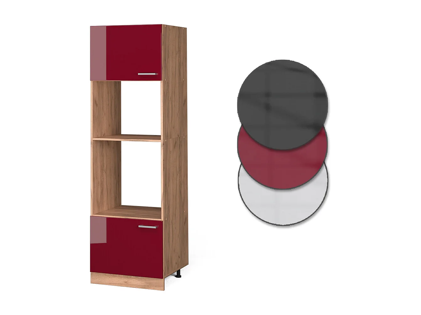 Armoire micro-ondes rouge brillant 60x57.2x206.8 r-line