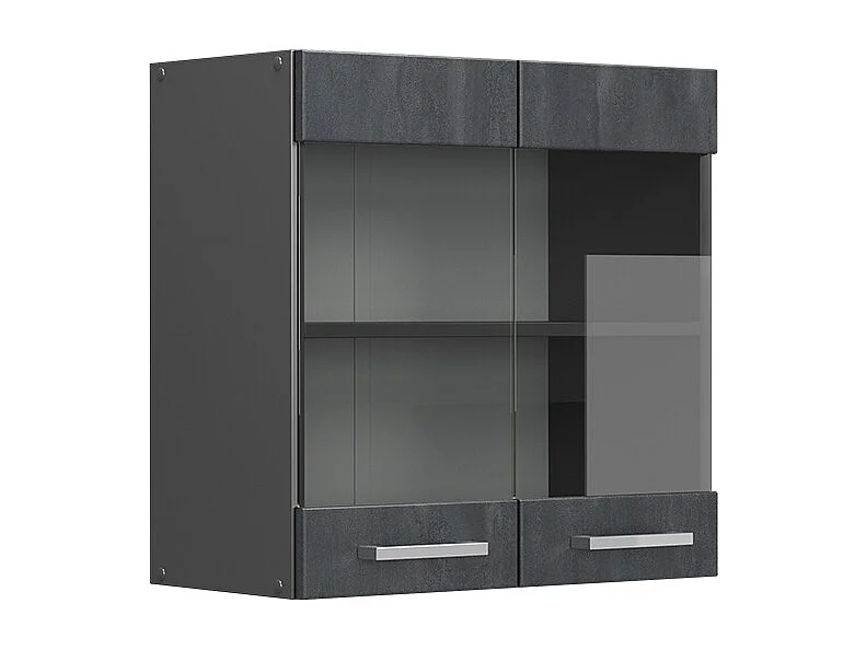 Glazen keukenkast zwart beton 60x31x60 r-line