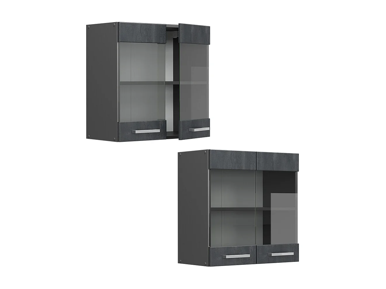 Armoire en verre béton noir 60x31x60 r-line