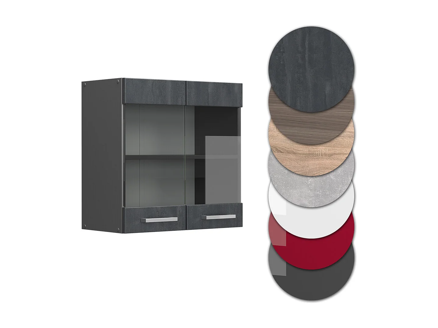 Armoire en verre béton noir 60x31x60 r-line