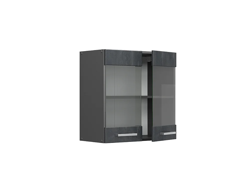 Glass kitchen cabinet black concrete 60x31x60 r-line