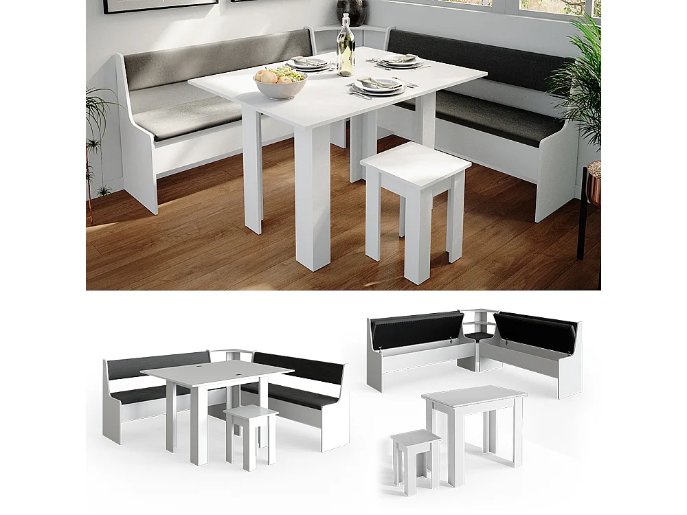 Groupe de banquettes dangle blanc 180x180x80 roman