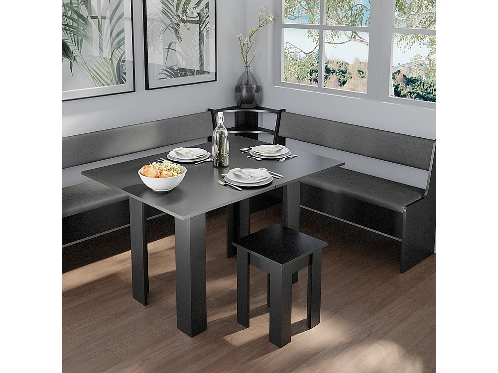 Groupe de banquettes dangle noir 210x180x80 roman