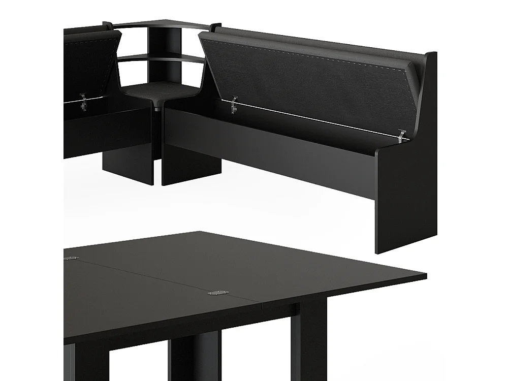 Groupe de banquettes dangle noir 210x180x80 roman