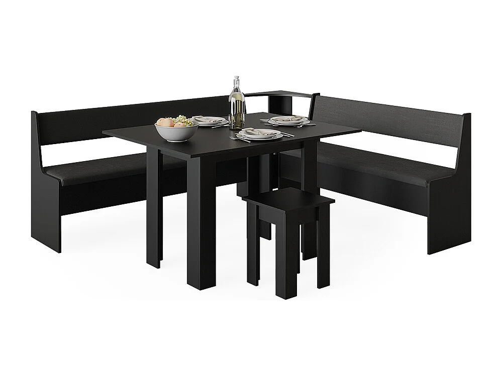 Groupe de banquettes dangle noir 210x180x80 roman