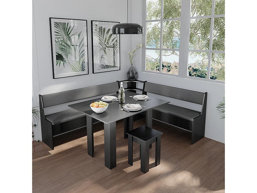 Groupe de banquettes dangle noir 210x180x80 roman