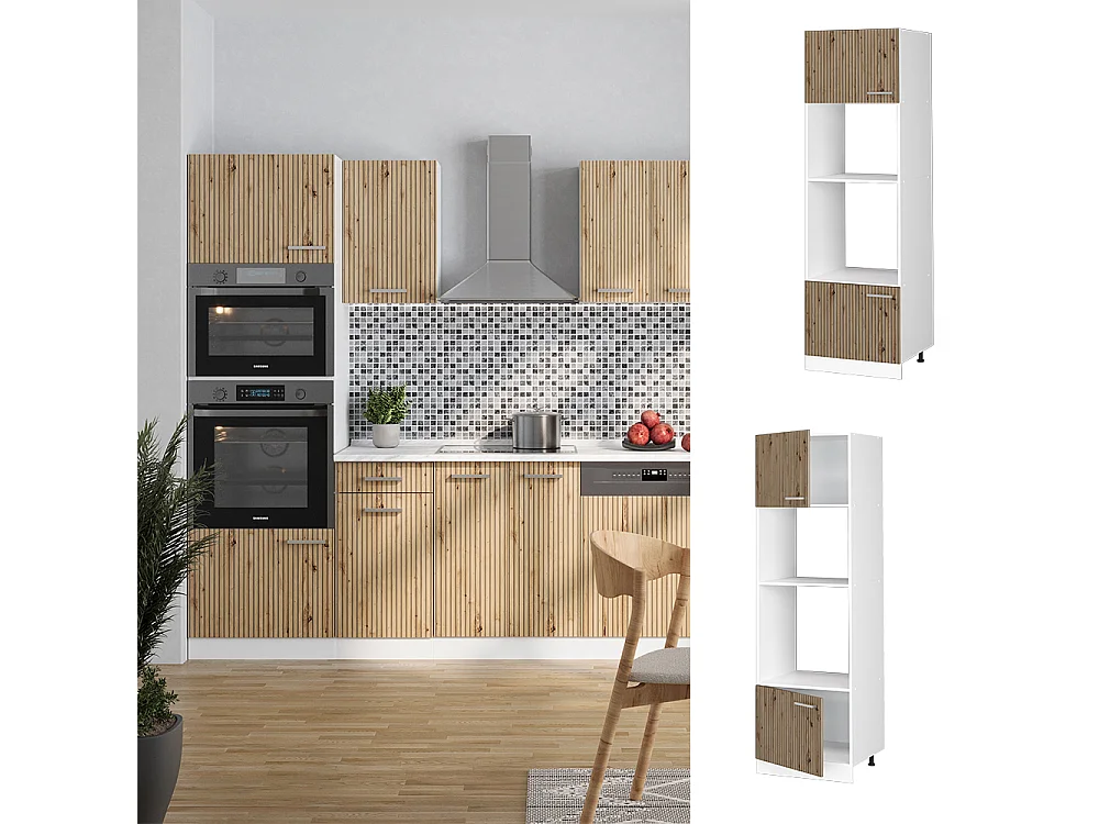 Szafka do mikrofalówki dąb rzemieślniczy 60x57.2x206.8 r-line