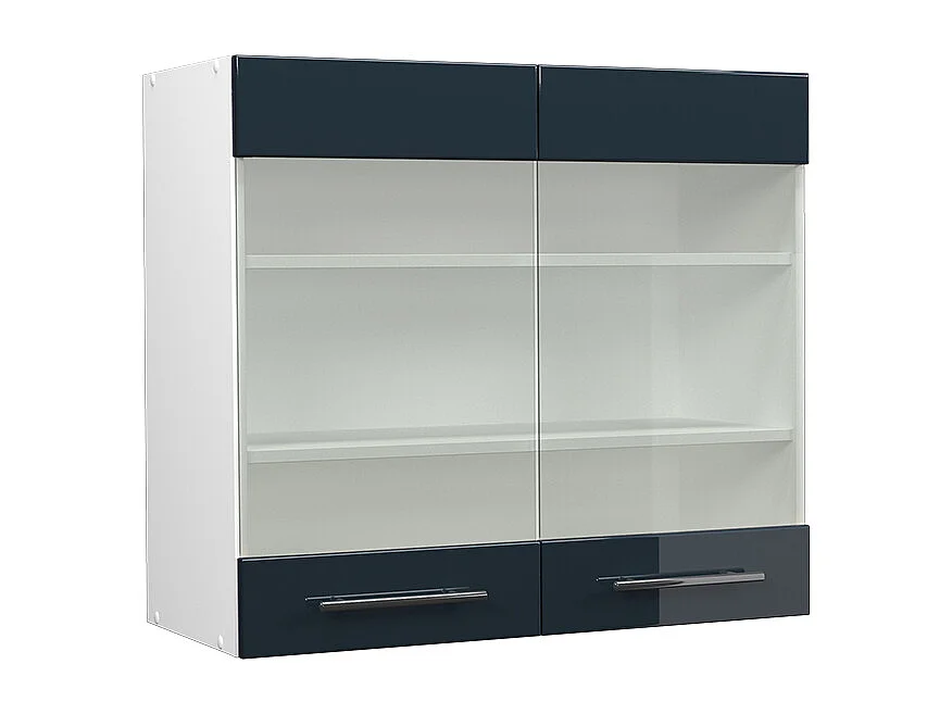 Armoire en verre bleu foncé brillant 80x34.1x72 fame-line