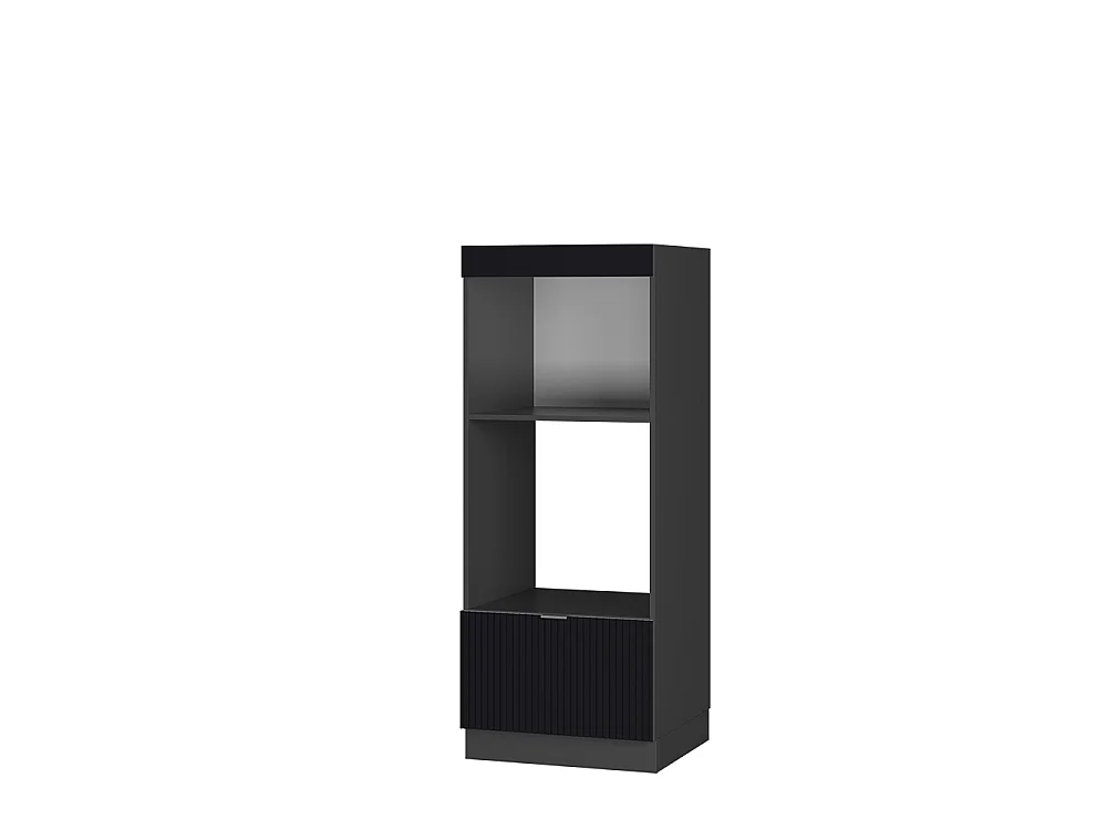 Mikrovågsskåp svart randig 60x58.1x153.6 fame-line