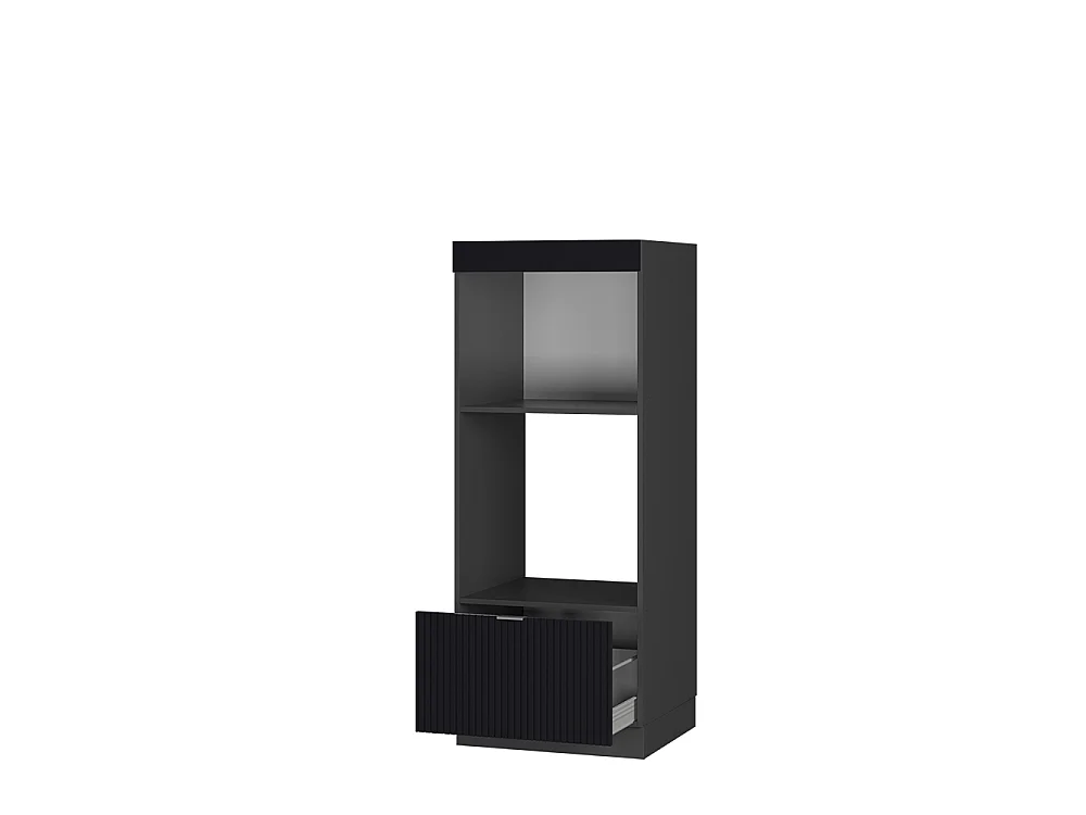 Mikrovågsskåp svart randig 60x58.1x153.6 fame-line