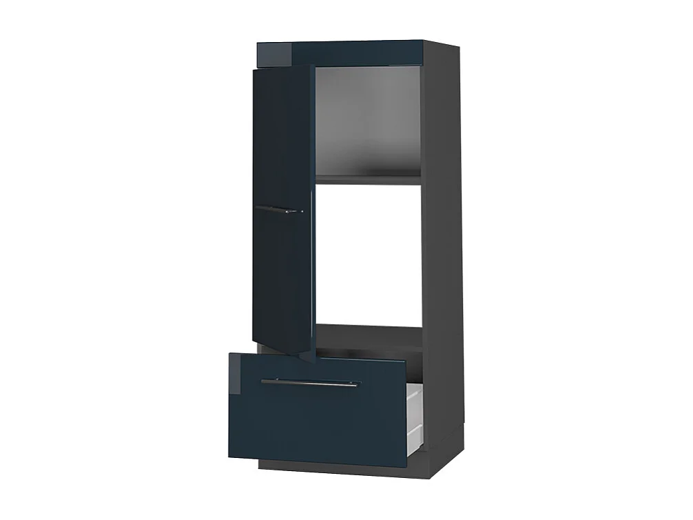 Armoire micro-ondes bleu foncé brillant 60x58.1x153.6 fame-line