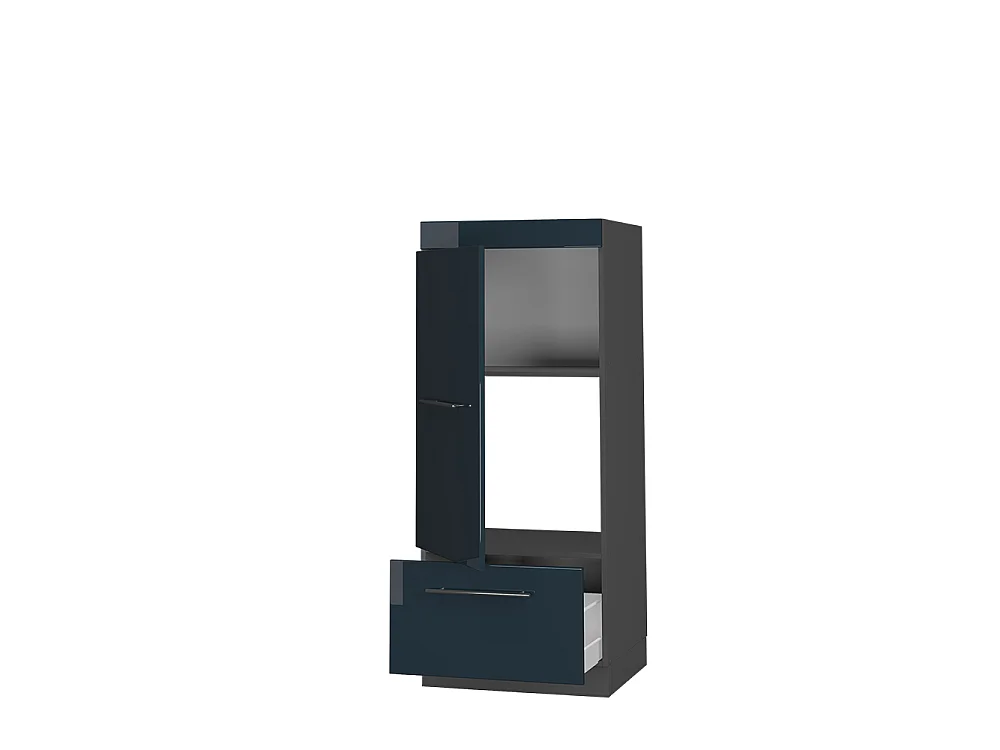 Armoire micro-ondes bleu foncé brillant 60x58.1x153.6 fame-line