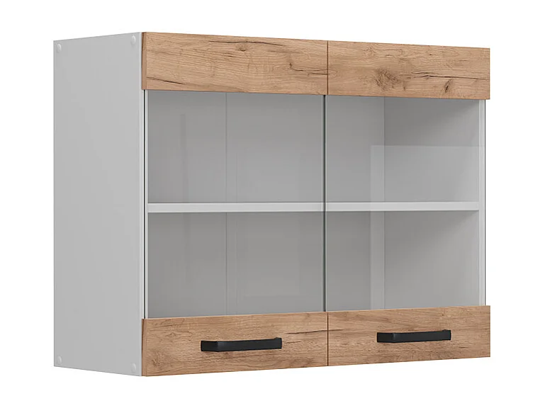 Glazen keukenkast krachtige eik goud 80x31x60 r-line