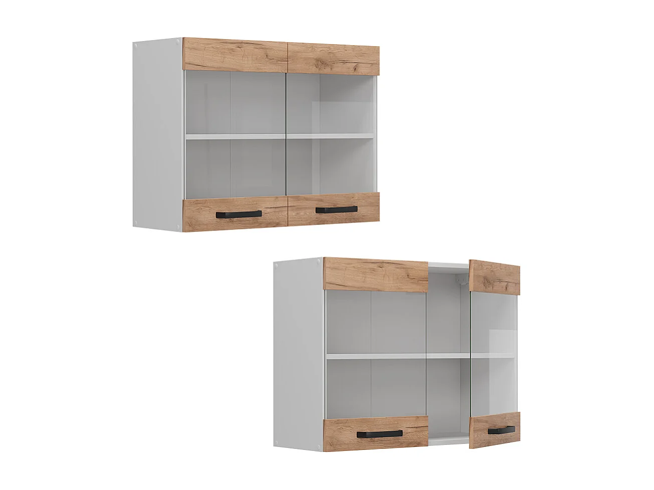 Armoire en verre chêne de force doré 80x31x60 r-line