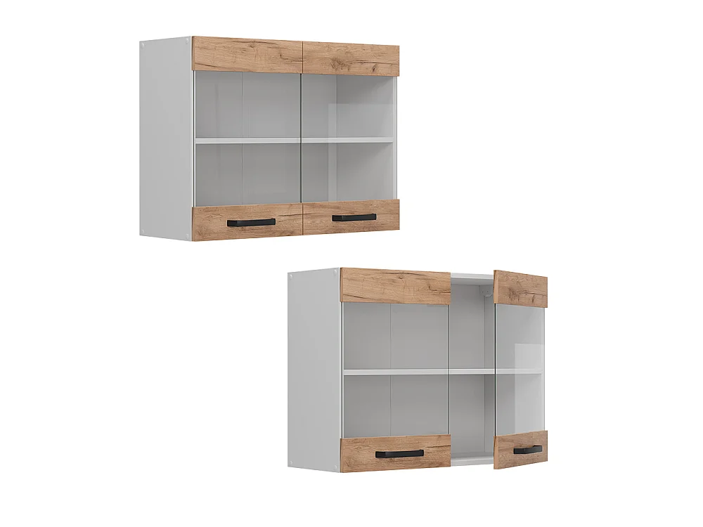 Küchenglasschrank goldkraft eiche 80x31x60 r-line
