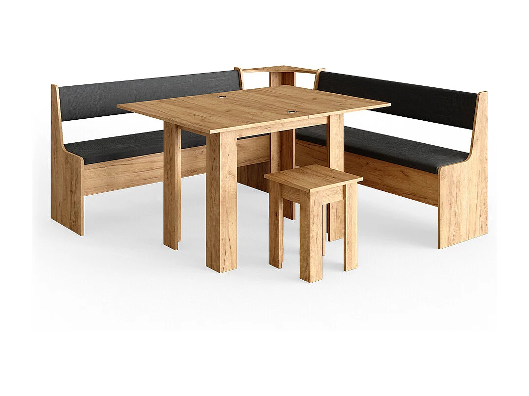 Gruppo panca ad angolo quercia dorata 180x180x80 roman