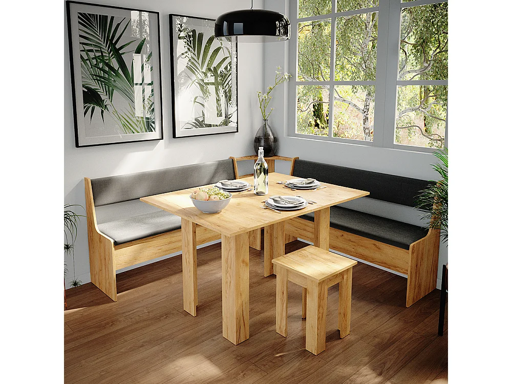 Groupe de banquettes dangle chêne de force doré 180x180x80 roman