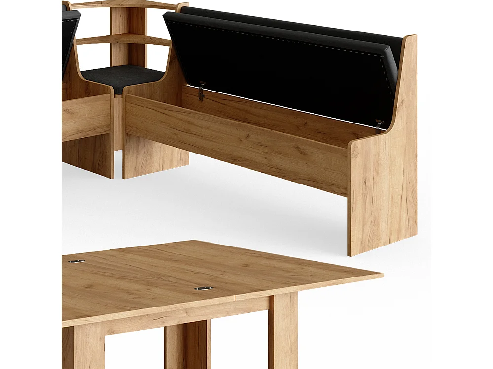 Groupe de banquettes dangle chêne de force doré 180x180x80 roman