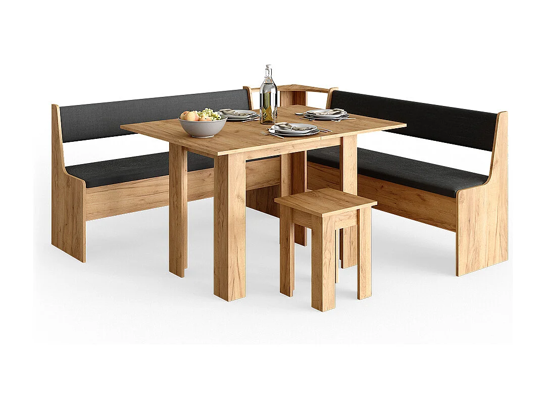 Groupe de banquettes dangle chêne de force doré 180x180x80 roman