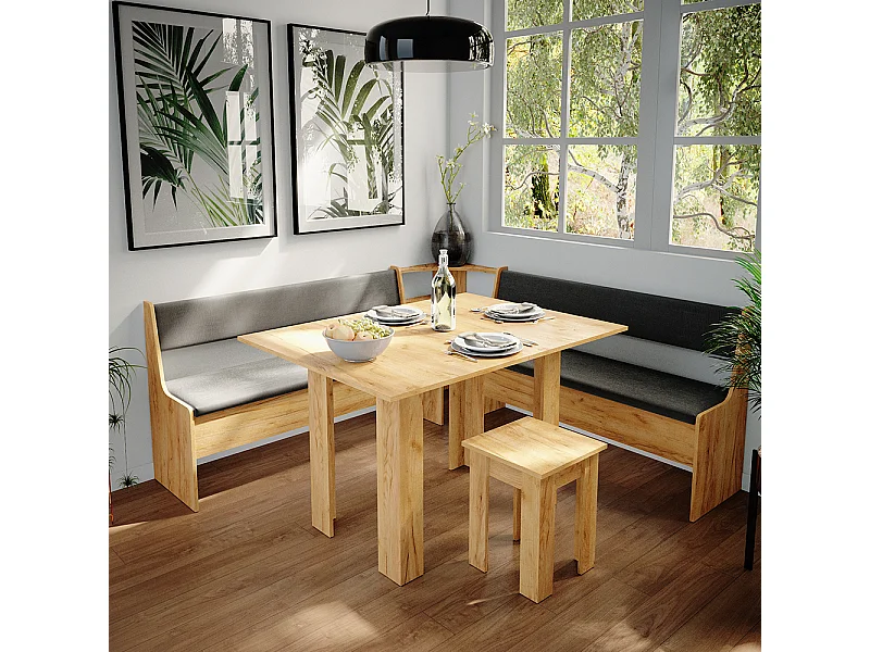 Groupe de banquettes dangle chêne de force doré 180x180x80 roman