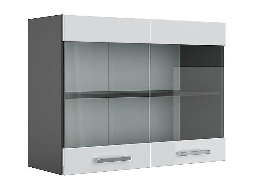 Armario de cocina con vidrio blanco alto brillo 80x31x60 r-line