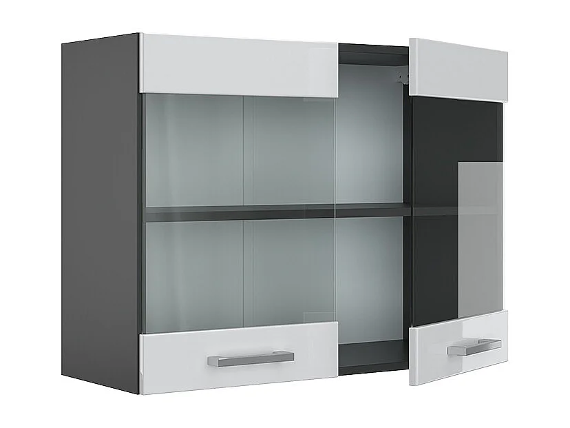 Armario de cocina con vidrio blanco alto brillo 80x31x60 r-line