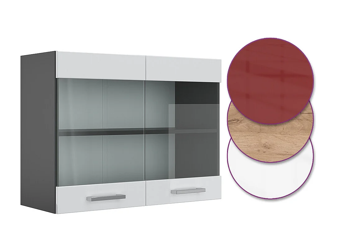 Armoire en verre blanc haute brillance 80x31x60 r-line