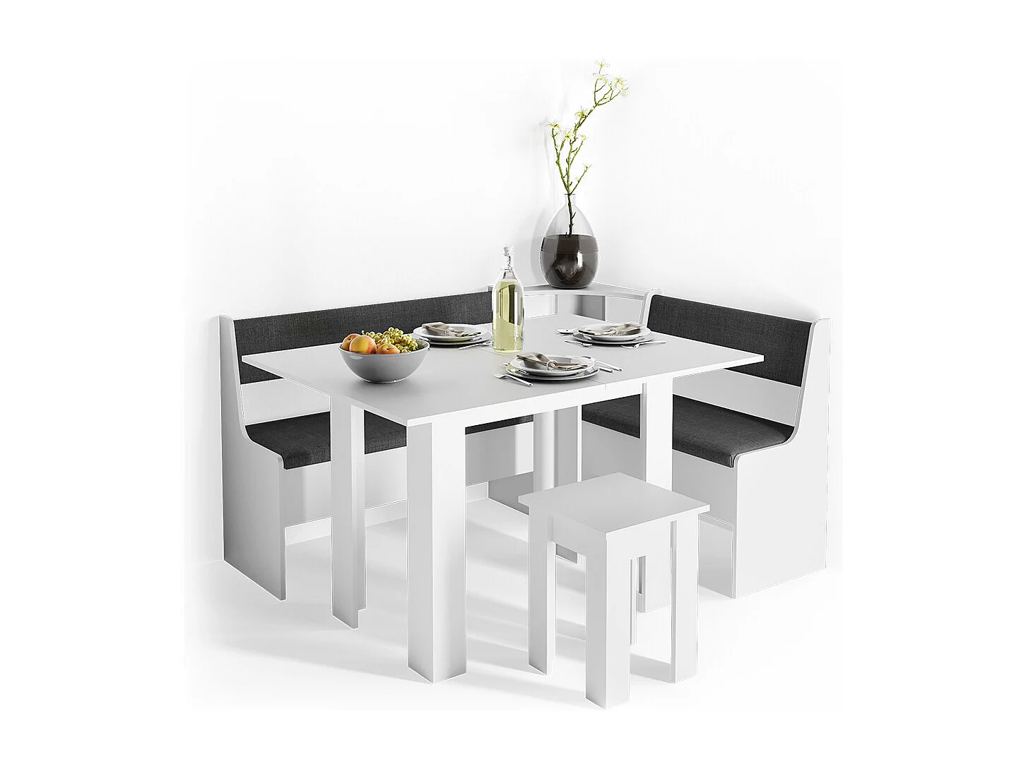 Groupe de banquettes dangle blanc 150x120x80 roman