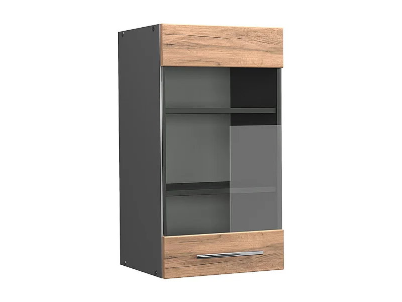 Armario de cocina con vidrio roble dorado 40x34.1x72 fame-line