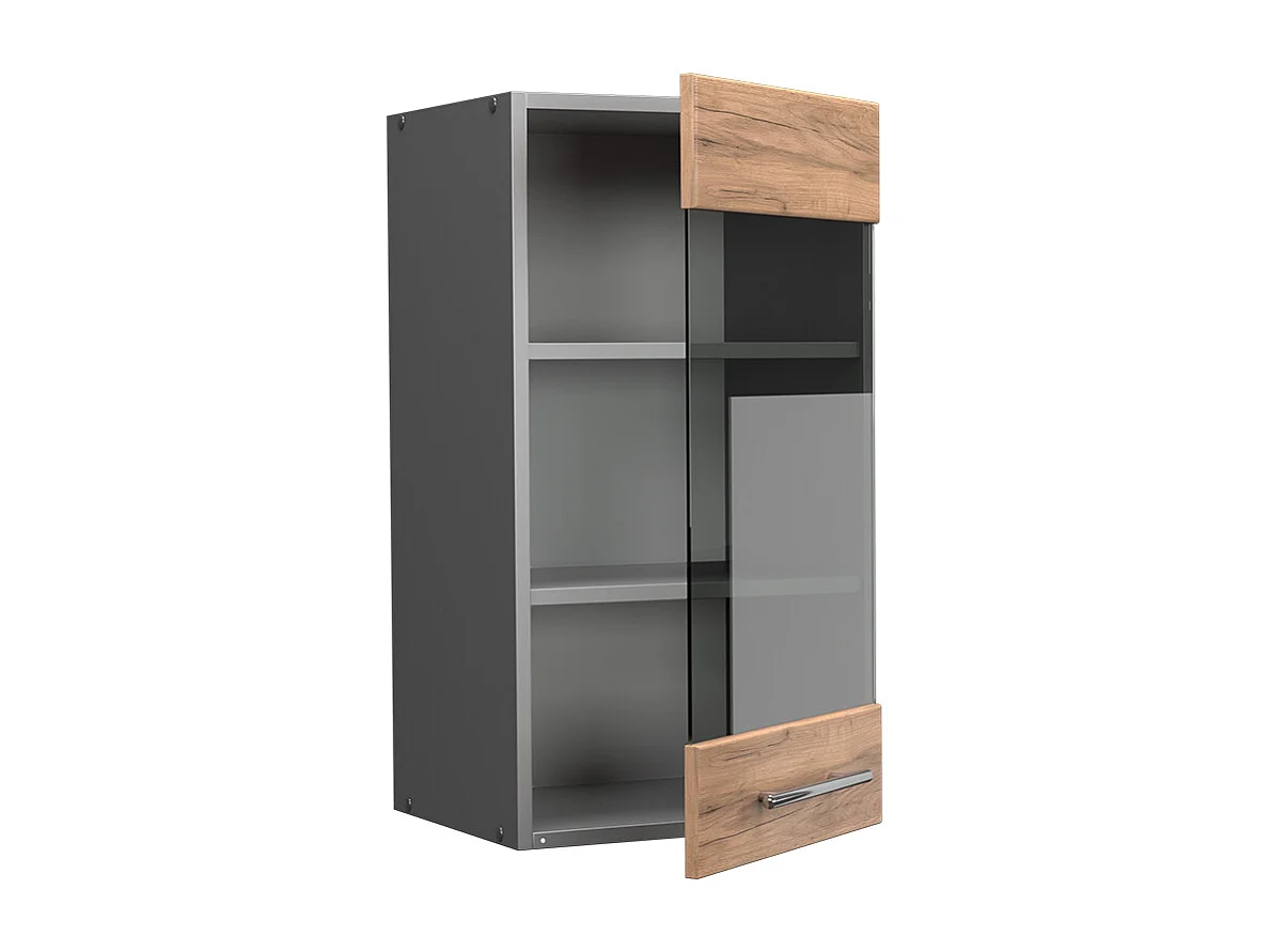 Armoire en verre chêne de force doré 40x34.1x72 fame-line