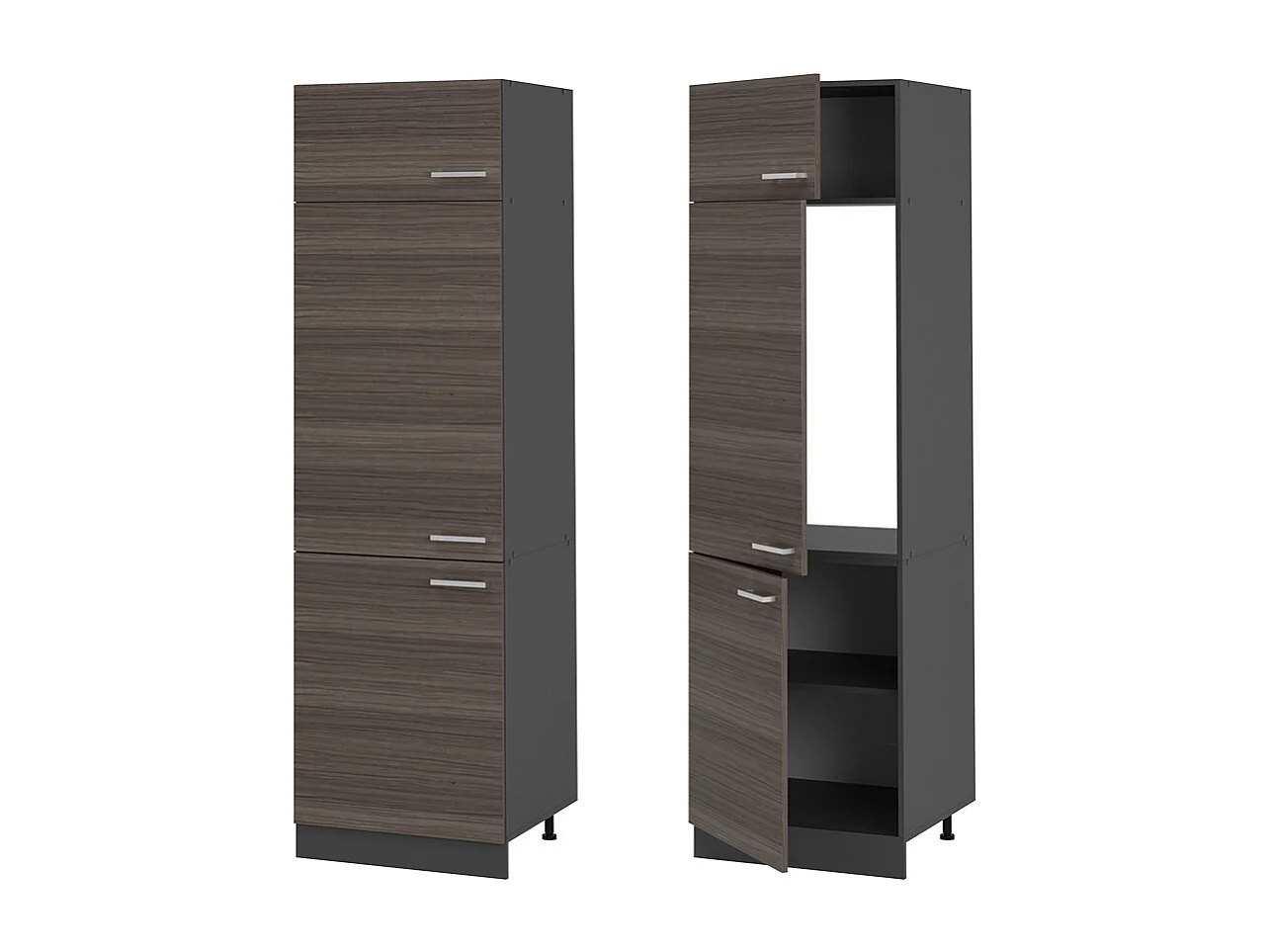 Koelkast ombouwkast edel grijs 60x57.2x206.8 r-line