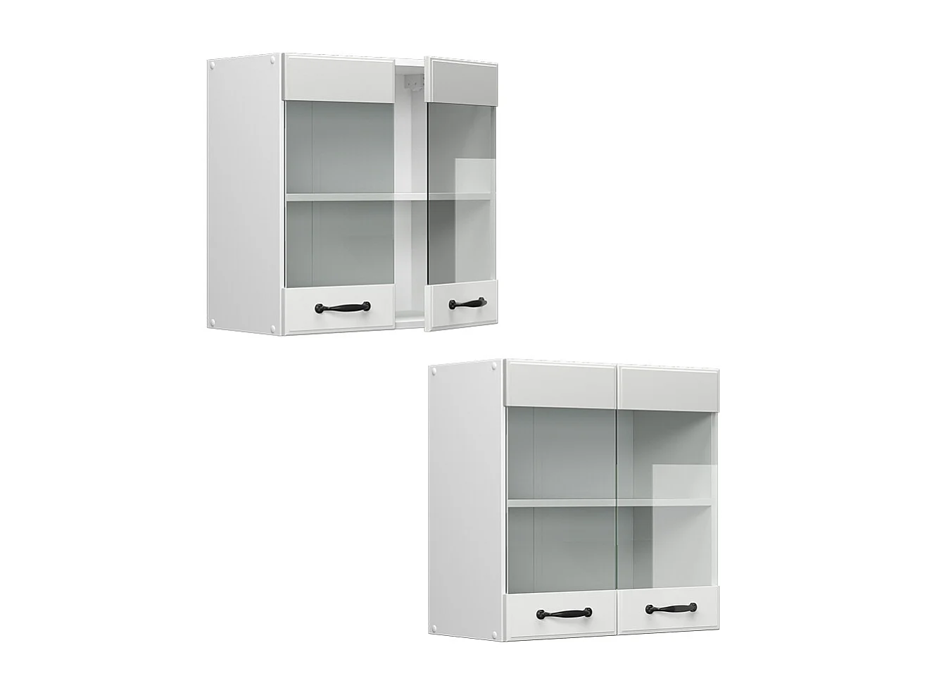 Armario de cocina con vidrio blanco casa de campo 60x31x60 r-line