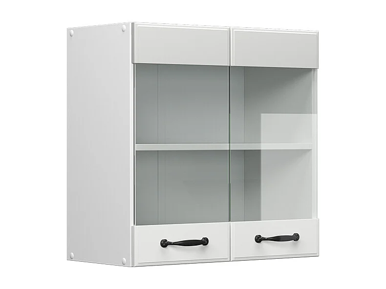 Küchenglasschrank weiß landhaus 60x31x60 r-line