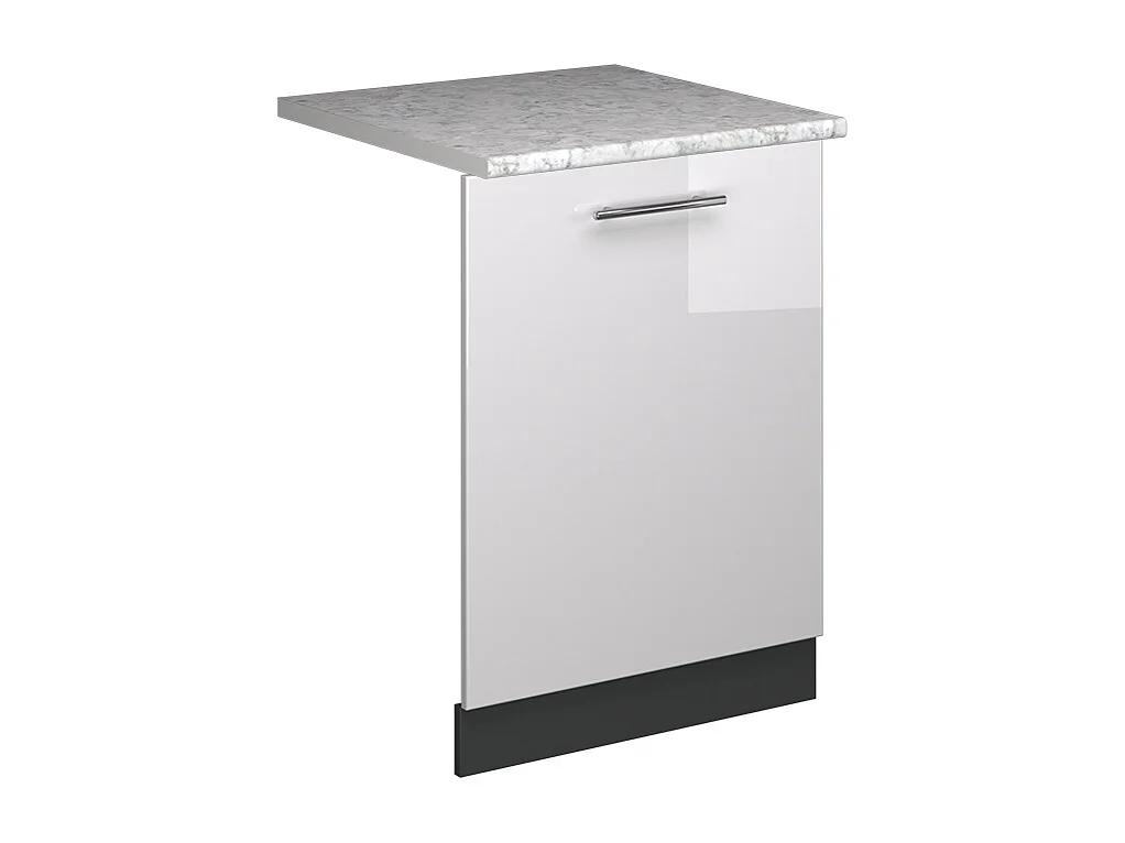 Façade de lave-vaisselle blanc haute brillance 60x1.6x81.8 fame-line