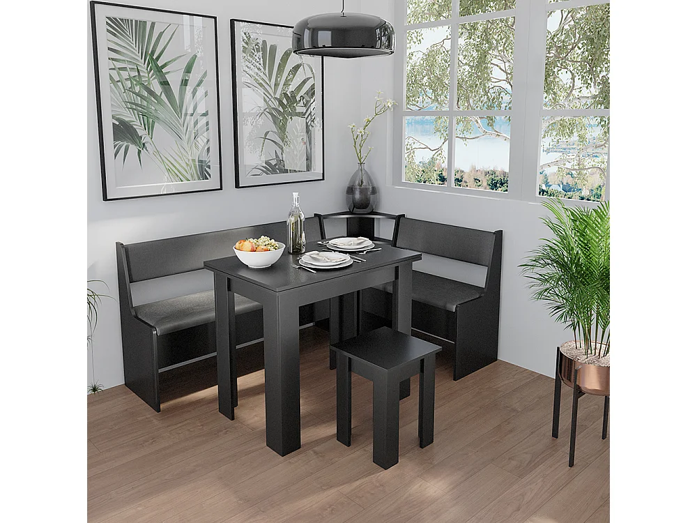 Groupe de banquettes dangle noir 180x120x80 roman