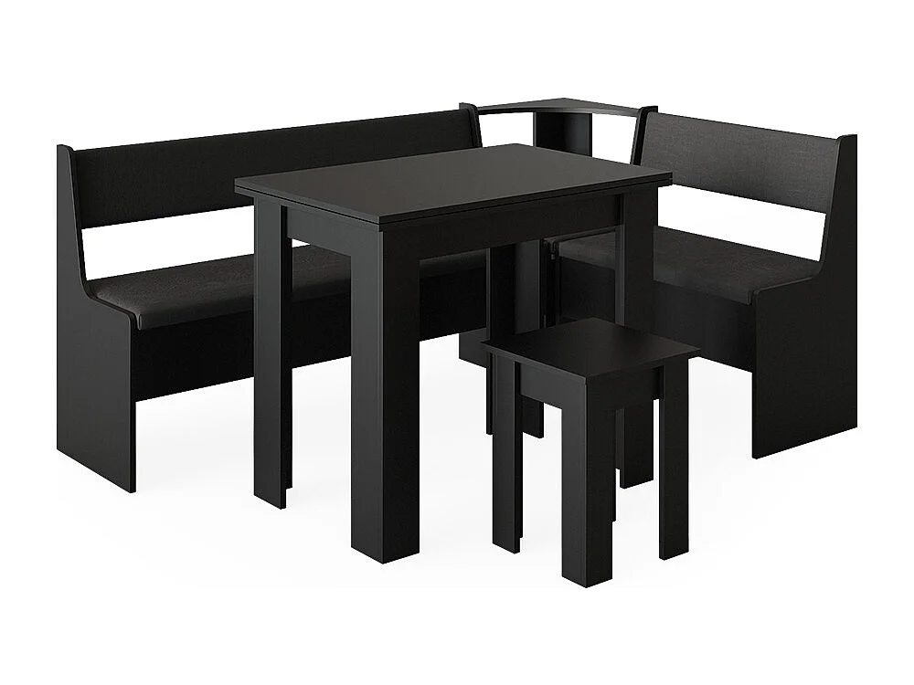Groupe de banquettes dangle noir 180x120x80 roman