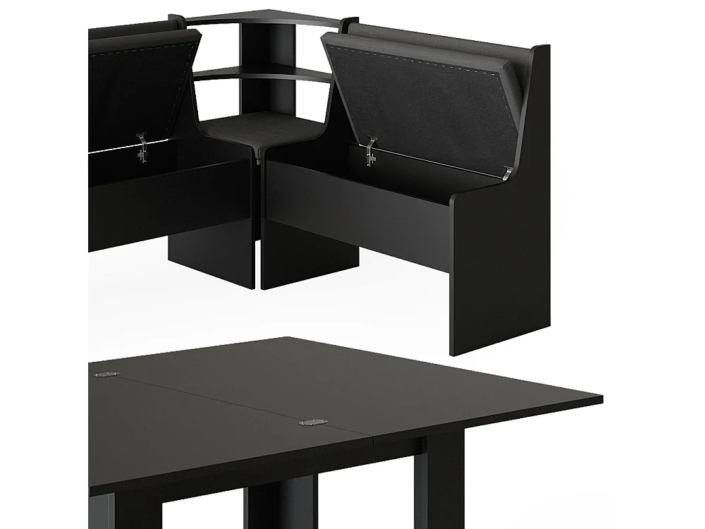 Groupe de banquettes dangle noir 180x120x80 roman