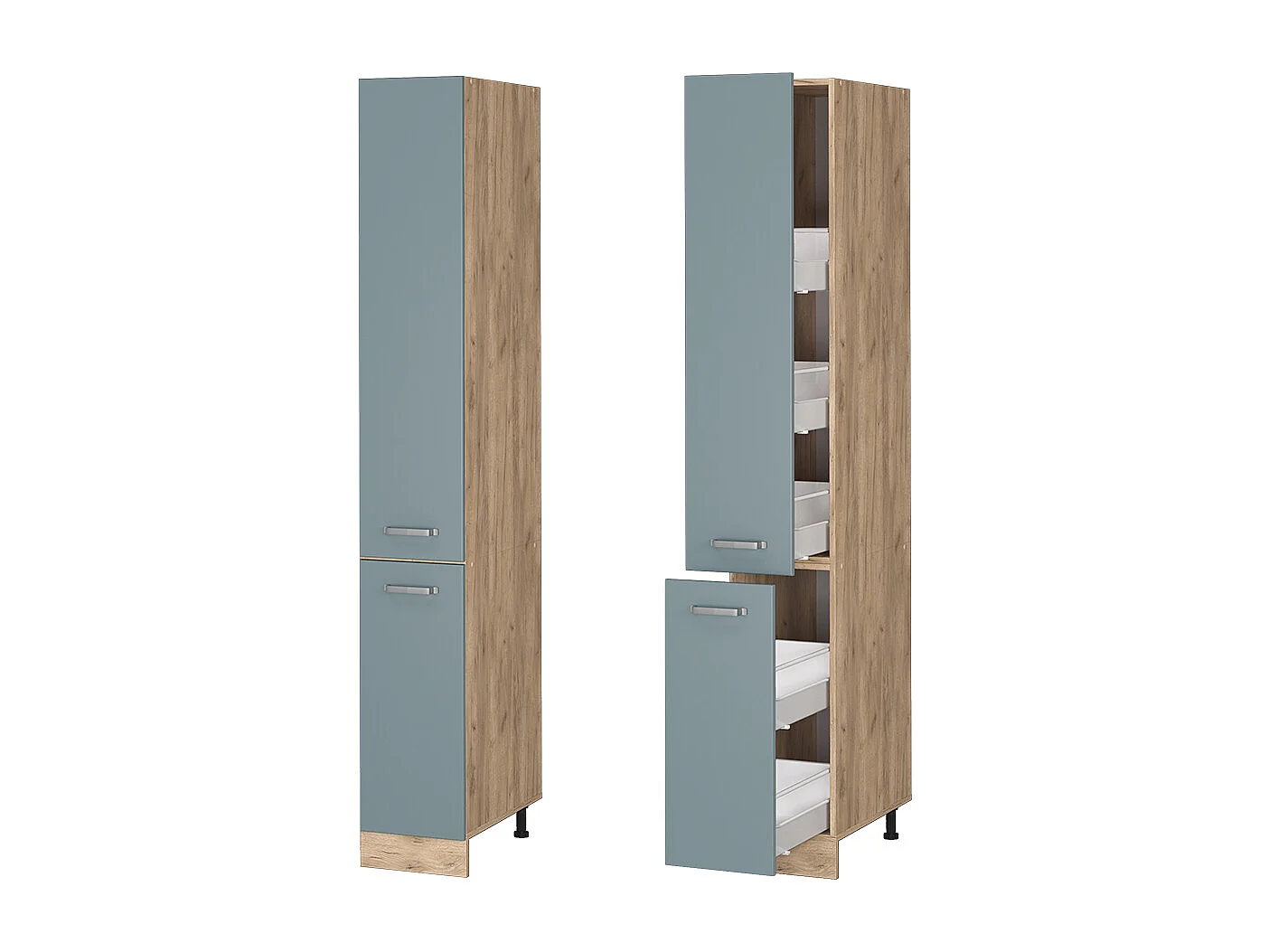 Meuble haute de cuisine bleu-gris 30x57.2x206.8 r-line