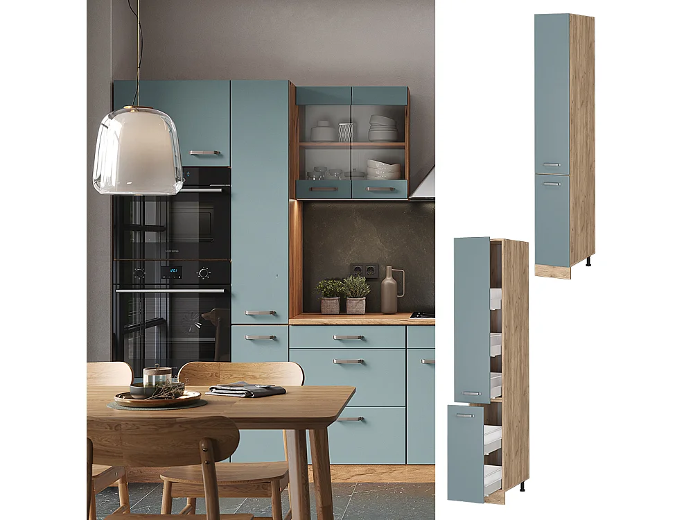 Apotheekkast blauw-grijs 30x57.2x206.8 r-line
