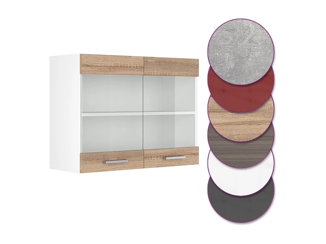 Küchenglasschrank sonoma 80x31x60 r-line