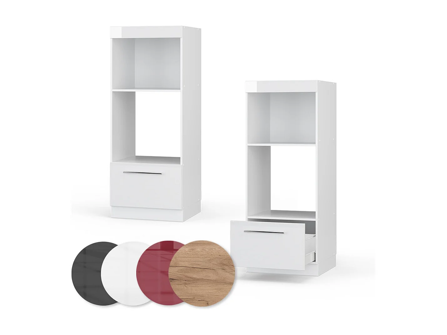 Armoire micro-ondes blanc haute brillance 60x58.1x153.6 fame-line