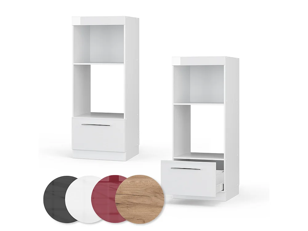 Armoire micro-ondes blanc haute brillance 60x58.1x153.6 fame-line