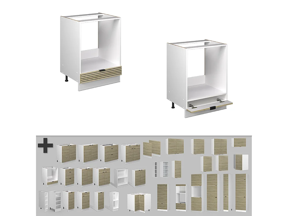 Meuble pour four panneau en chêne 60x51.6x82 fame-line