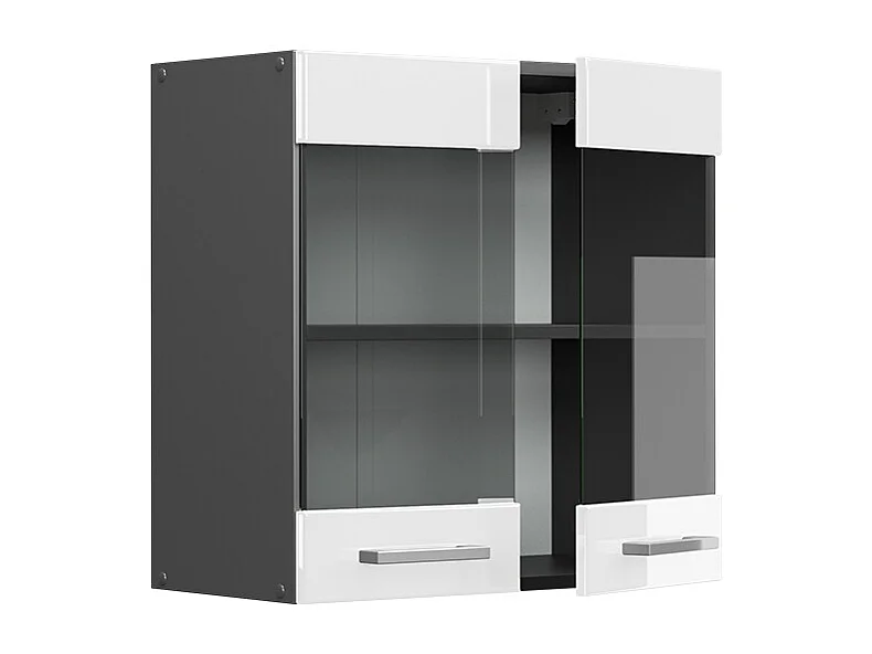 Glazen keukenkast wit hoogglans 60x31x60 r-line