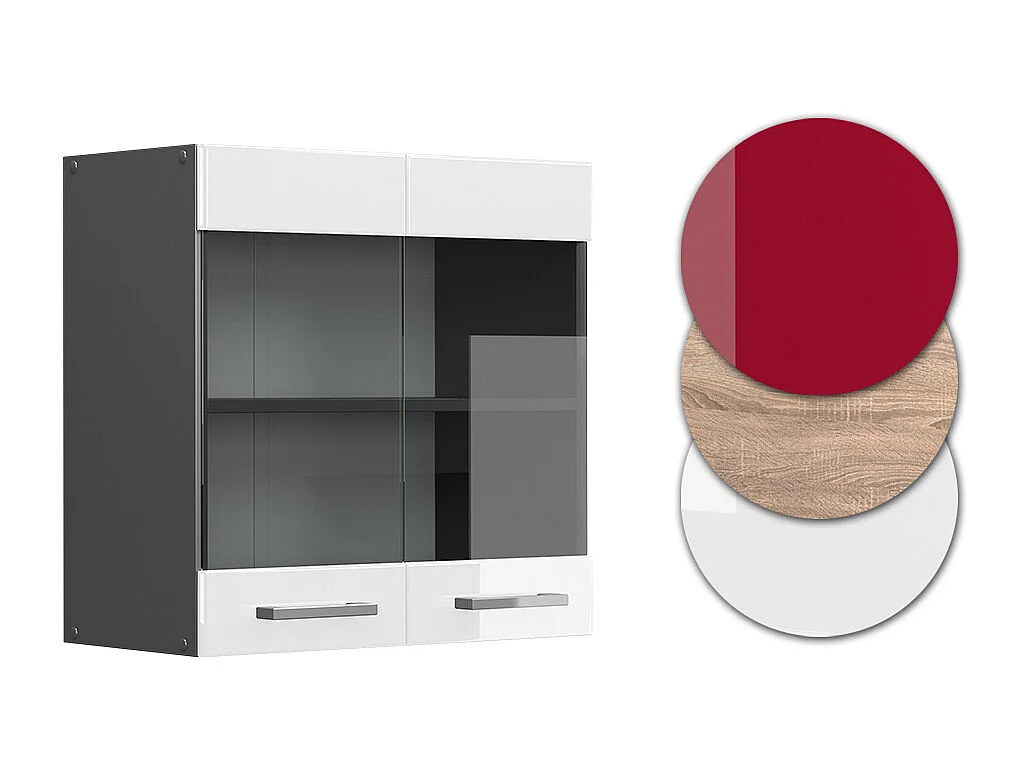 Glazen keukenkast wit hoogglans 60x31x60 r-line